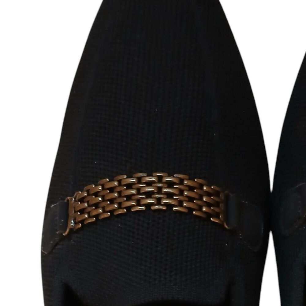 SKECHERS Black Loafers with Brass Chain Detail 8M - Picture 3 of 8